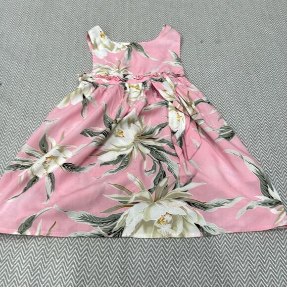 Pink Pleated Hawaiian Dress with Scoop Neck for Girls 24 Months - Picture 1 of 3
